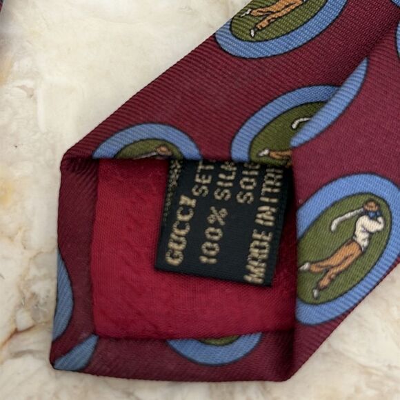 Gucci 100% Silk Golf Printed Tie - Picture 10 of 11